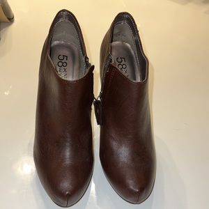 Brown, high heel short boot